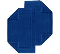 Luxury Egyptian Cotton Terry Toweling Bath Mats Set of 2, 4, 6 & 12 Bathroom Rugs 50 x 70 cm Super Soft High Absorbent Shower Floor Towels Quick Dry Hotel Bathroom Mat (2, Royal Blue)