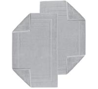 Luxury Egyptian Cotton Terry Toweling Bath Mats Set of 2, 4, 6 & 12 Bathroom Rugs 50 x 70 cm Super Soft High Absorbent Shower Floor Towels Quick Dry Hotel Bathroom Mat (2, Silver)
