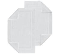 Luxury Egyptian Cotton Terry Toweling Bath Mats Set of 2, 4, 6 & 12 Bathroom Rugs 50 x 70 cm Super Soft High Absorbent Shower Floor Towels Quick Dry Hotel Bathroom Mat (2, White)