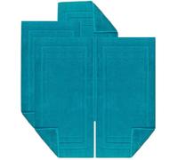 Luxury Egyptian Cotton Terry Toweling Bath Mats Set of 2, 4, 6 & 12 Bathroom Rugs 50 x 70 cm Super Soft High Absorbent Shower Floor Towels Quick Dry Hotel Bathroom Mat (4, Teal /Turquoise)