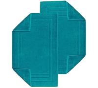 Luxury Egyptian Cotton Terry Toweling Bath Mats Set of 2, 4, 6 & 12 Bathroom Rugs 50 x 70 cm Super Soft High Absorbent Shower Floor Towels Quick Dry Hotel Bathroom Mat (2, Teal /Turquoise)