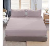 Luxury Elasticated Corner Deep Fitted Sheet, Non Iron Extra Deep Breathable Fitted Sheets (25 cm), Ultra Supersoft Polycotton Plain Dyed Bed Sheets (Grey, Double)