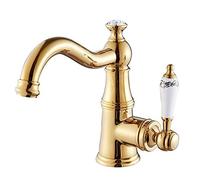 Luxury Elegant Solid Brass Bathroom Basin Mixer Faucet 360° Swivel Rotating Copper Sink Hot Cold Water Tap Single Lever Above Counter Washbasin Waterfall Faucet Ceramic Vessel Faucet