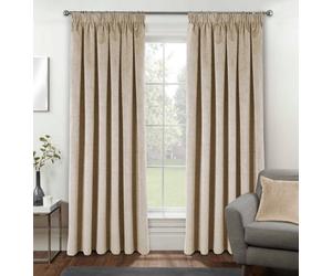 Luxury Enhanced Living Cream Velvet, Supersoft, 100% Blackout, Thermal Curtains With Tape Top (Pair) - 46 X 72 Inch (117X183Cm)