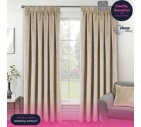 Enhanced Living Oxford Cream Velvet Blackout Tape Top Curtains 168x137cm Cream