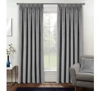 Luxury Enhanced Living Grey Velvet, Supersoft, 100% Blackout, Thermal Curtains With Tape Top (Pair) - 46 X 54 Inch (117X137Cm)