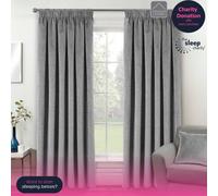 Enhanced Living Oxford Grey Velvet Blackout Tape Top Curtains 168x137cm Grey
