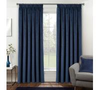 Luxury Enhanced Living Navy Velvet, Supersoft, 100% Blackout, Thermal Curtains With Tape Top (Pair) - 66 X 54 Inch (168X137Cm)