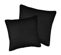 Luxury Enhanced Living Pair Of Black Velvet Cushion Covers - 55X55Cm - Cases Only