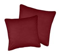 Luxury Enhanced Living Pair Of Red Velvet Cushion Covers - 43X43Cm - Cases Only