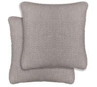 Luxury Enhanced Living Pair Of Royale Boucle Silver Cushion Covers - 43X43Cm - Cases Only