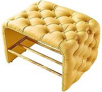 Luxury Entrance Bench, Leather Shoe Storage Padded Shoe Bench, Shoe Rack Bench Furniture Decor,Yellow,100X40X46Cm(39X16X18Inch)