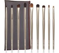 Luxury ENZO KEN Goat Hair Eye Shadow Brush Set: Nose Contour Brushes, Angled Eyeshadow Brush, Professional Makeup Brush Set - Gold, E200