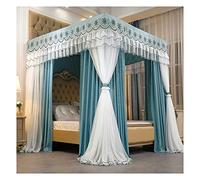 Luxury European-Style Bed Canopy - Double-Rod Curtains for 2m Beds 360° Dustproof Protection & Shading Elegant Bedroom Decor Ideal for Romantic Sleep Spaces