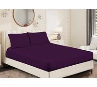 Luxury Extra Deep 16”(40cm) Fitted Sheets 200 Thread Count Egyptian Cotton bedding Luxurious Bedsheet (Plum, Single: (90x190cm) + 40cm/16 inches Deep)
