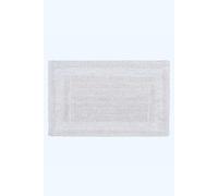 HOMESCAPES Extra Large Bath Mat, Luxury 1600gsm Super Soft 100% Cotton, Reversible Bathroom Mats Non-Slip, Washable, Super Absorbent, Quick-Dry, White Bathroom Rug, 70 x 120 cm