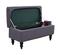 Luxury Extra Large Dark Gray Ottoman Cover 90 120cm Rectangle Stretch Slipcover with Lid Dustproof Folding Storage Bench Protector Elegant Home Décor