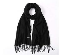 Luxury Extra large large super soft wool Blended Pashmina shawl scarf scarves Hijab (Black)
