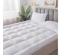 Luxury Extra Thick Microfibre Mattress Topper - 4 Inch/10cm Deep Soft Bounce Back Hollow Fibre - Single, Double, King, Super King - Box Stitched, Breathable, Hotel Quality Comfort (Single)