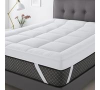 Luxury Extra Thick Microfibre Mattress Topper - 4 Inch/10cm Deep Soft Bounce Back Hollow Fibre - Single, Double, King, Super King - Box Stitched, Breathable, Hotel Quality Comfort (Small Double)