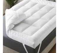 Luxury Extra Thick Microfibre Mattress Topper - 4 Inch/10cm Deep Soft Bounce Back Hollow Fibre - Single, Double, King, Super King - Box Stitched, Breathable, Hotel Quality Comfort (Double)