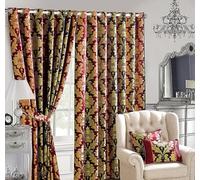 Luxury Eyelet Curtains Pair - Celia Burgundy - Thermal Blackout Heavyweight Drapes for Living Room & Bedroom - 90" x 108"(229x274cm)