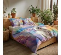 Luxury Fantasy Style Printed Cot-bed Duvet Cover Set - Reversible, Hyper-Realistic Magical Castle Animal Dog Soft and Breathable Quilt Cover with Pillowcases Easy Care Bedding Set for All Seasons