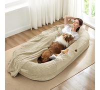 Luxury Faux Fur Orthopedic Dog Bed with Portable Handle and Blanket, Comfortable Foam Design for Pets