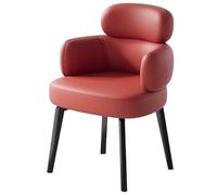 Luxury Faux Leather Swivel Dining Chairs Set of 1/2/4/6 - Modern Upholstered Accent Chairs with Curved Backrest & Metal Legs for Home Office & Living Room - Red
