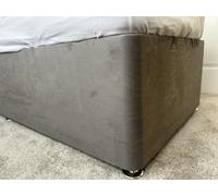 Luxury Faux Suede Divan Bed Base Wrap Charcoal Grey Superking 183cm x 200cm