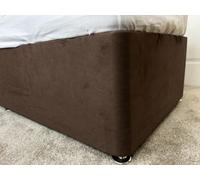 Luxury Faux Suede Divan Bed Base Wrap in Chocolate Double Bed 135cm x 190cm