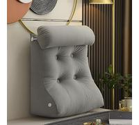 Luxury Faux Suede Triangular Wedge Headboard Cushion - Bolster Support Pillow for Bed Sofa Gaming Chair - Ergonomic Backrest Pillow for Ultimate Comfort