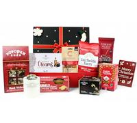 Luxury Festive Xmas Christmas Hamper Box with Snacks, Chocolate, Biscuits, Nuts, Tea & Candle Present for Him, Her, Family & Corporate Gifts - Holiday Special