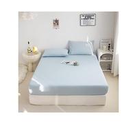 Luxury Fitted Bed Sheet 100% Cotton Premium Super Soft Adjustable Bedspread With No-Pop Off Elastic Bottom Sheets (Color : D, Size : Queen)