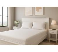 Luxury fitted breathable waterproof brushed cotton mattress protector, Double bed size. 135 x 190 x 32cms