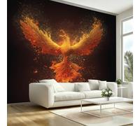 Luxury Flame Animal Phoenix Wallpaper Paste The Wall 250x175cm(W x H) Mural Wallpaper 3D Effect for Living Room Fireplace Feature Wallpapers Flame Phoenix Wall Mural Bedroom