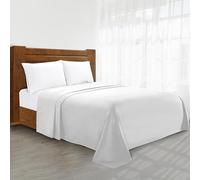Luxury Flat Sheet on Amazon Elegant Comfort Wrinkle-Free 1500 Premier Hotel Quality 1-Piece Flat Sheet, Queen Size, White
