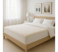 Luxury Fleece Mattress Protector Deep Fitted Faux Fur Under Blanket Soft Warm Mattress Cover Breathable Elasticated Skirt Bed Protector (Cream, Double)