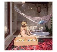 Luxury Floating Serving Tray Pool Tray Table, Rectangle Rattan Floating Tray, Stylish Floating Serving Tray Table and Bar(Yellow,100x60x20cm)