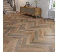 Luxury Flooring Bergen Herringbone Oak Brown Wood Effect Luxury Vinyl Click Flooring Lvt - 2.04 M2