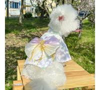 Luxury Floral Dog Dress - Vintage-Inspired Lace Pet Outfit for Small Dogs