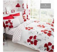 Gaveno Cavailia Luxury POPPY Bed Set with Duvet Cover and Pillow Case, Polyester-Cotton, Red, King
