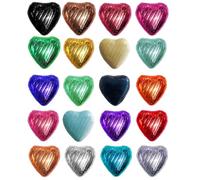 Luxury Foiled Milk Chocolate Hearts - Perfect For Valentines, Weddings, Mother’s Day & Anniversary Gifts - Exclusive to Burmont's (100 Hearts, Hydrangea Green Hearts)
