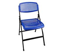 Luxury Folding Chair - Breathable Plastic Back Non-Slip Foot Mat Ergonomic Design Comfortable Computer Chair - Triangular Mechanics Ideal for Home & Office (G 34x17x18in)