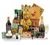 Luxury Food and Drink Gift Hamper - Richmond Hamper with Paul Langier Champagne, Malbec, Waxed Cheddar, Organic Brie, Chocolate Selection - Champagne Hampers for Men and Women, from Regency Hampers