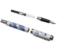 Luxury Fountain Pen Jinhao 950 Blue and White Porcelain Dragon Medium Nib 18kgp