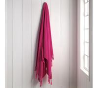 Luxury Fouta Beach Towel 100% Cotton 95 x 180 cm | High Absorbency, Soft and Washable at 30-40°C | Bright Fuchsia for Stylish Summer Days