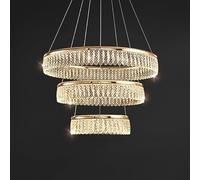Luxury French Crystal Chandelier Round Crystal Lamp for Dining Room Bedroom Living Room Gold Plated Aluminum with S Gold and Crystal Accents 40+60cm Gold Option Elegant Lighting Fixture for Home Décor