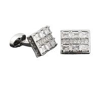 Luxury French Cufflink For Mens Business Shirt Decoration Crystal Buttons(White)