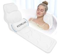 Luxury Full Body Bath Pillow for Bathtub - Extra Large & Waist Support Cushion, Exclusive Anti-Slip Coating Bathtub Mat for Ultimate Comfort & Safety - Great Spa Accessories Gifts (White)